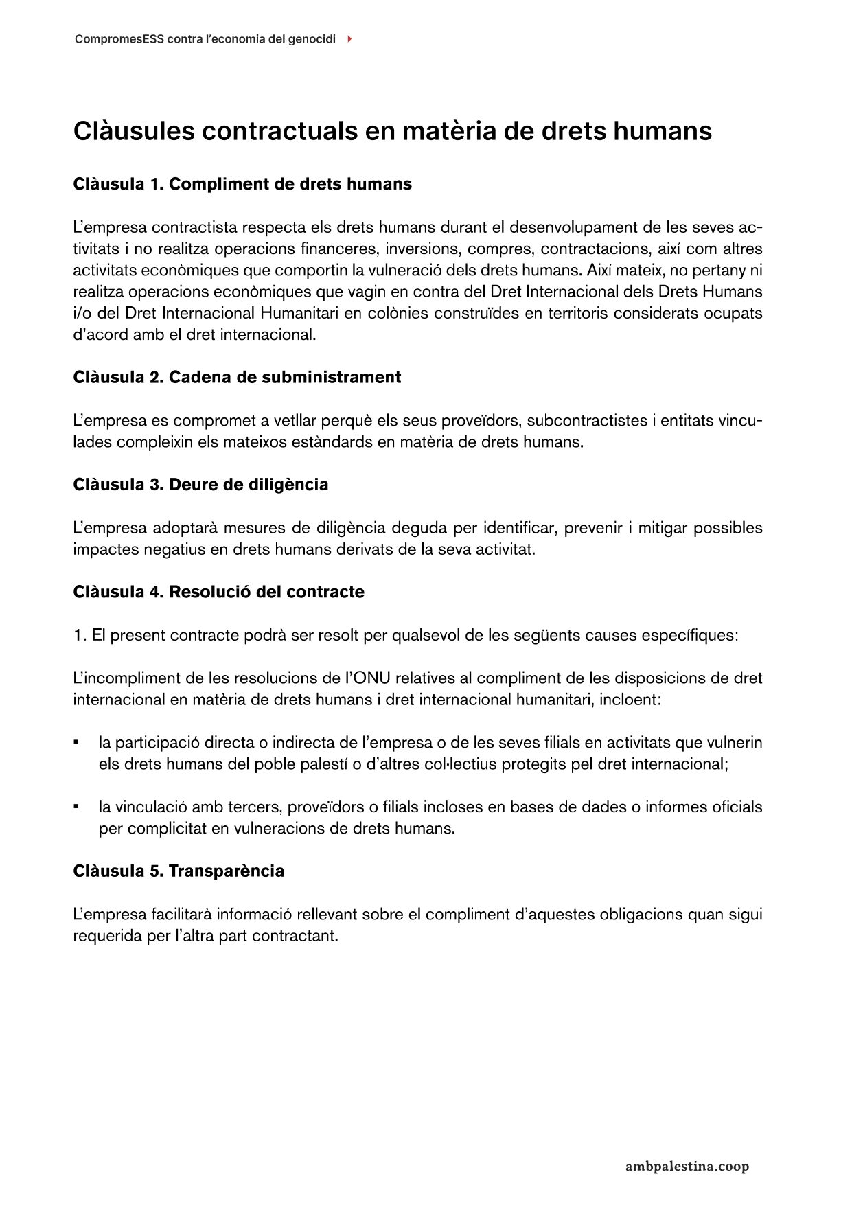 Clàusules contractuals